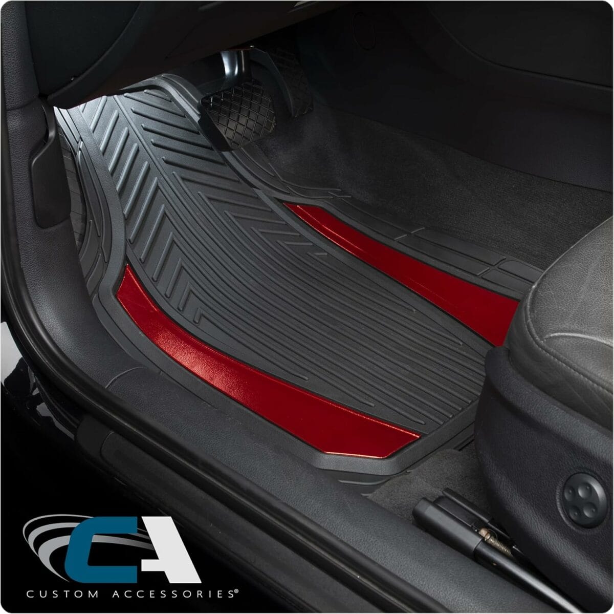 Custom Accessories Anodized Sports Floor Mats 80122 Black/Red